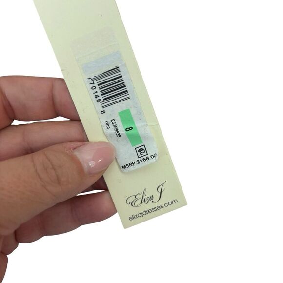 New Eliza J Size 8 Floral Printed Cut Out Sash Dress Watercolor Art To Wear NWT - Picture 8 of 10